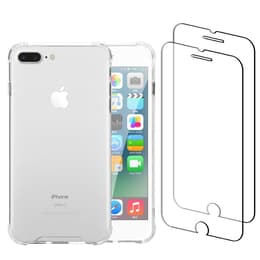 Case iPhone 7 Plus/8 Plus and 2 protective screens - Recycled plastic - Transparent