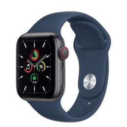 Apple Watch (Series 5) 2019 GPS + Cellular 44 - Stainless steel Space Gray - Sport band Blue