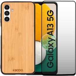 Case Galaxy A13 5G and protective screen - Wood - Black