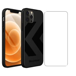 Back Market Case iPhone 12 / iPhone 12 Pro and protective screen - Recycled plastic - Black (Chevron)