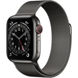 Apple Watch (Series 6) 2020 GPS + Cellular 44 - Stainless steel Graphite - Milanese loop Grey