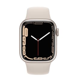 Apple Watch (Series 7) 2021 GPS + Cellular 41 - Aluminium Silver - Sport band Starlight