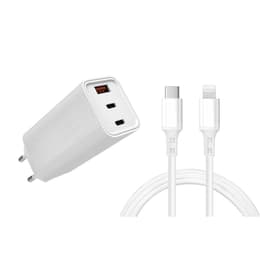 Cable and Wallplug (USB-C + Lightning) 65W - WTK