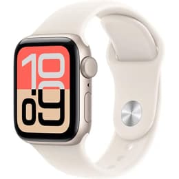 Apple Watch (2025) GPS 44 mm - Aluminium Starlight - Sport band White