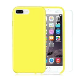 Case iPhone 7 Plus/8 Plus and 2 protective screens - Silicone - Yellow