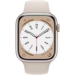 Apple Watch (Series 8) 2022 GPS + Cellular 45 - Aluminium Starlight - Sport band White