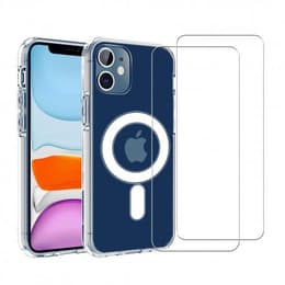 Case iPhone 12 mini and 2 protective screens - TPU - Transparent