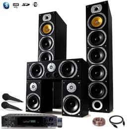 Beng Ensemble Home-cinéma Hifi Karaoké Home SOUND 1240W + ampli 360W + 25M de câble de liaison + 2 Micros Bluetooth Speakers - Black