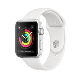 Apple Watch Series 3 (2017) GPS + Cellular 38 mm - Aluminium Silver - Sport band White