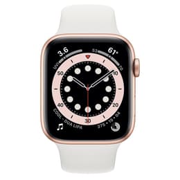 Apple Watch Series 5 (2019) GPS + Cellular 44 mm - Stainless steel Gold - Sport band White