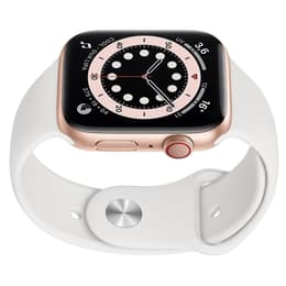 Apple Watch Series 5 (2019) GPS + Cellular 44 mm - Stainless steel Gold - Sport band White