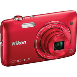 Compact Coolpix S3500 - Red + Nikon Nikkor 7X Wide Optical Zoom ED VR 26–182mm f/3.4–6.4 f/3.4–6.4