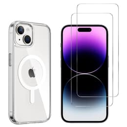 Case iPhone 15 Plus and 2 protective screens - TPU - Transparent