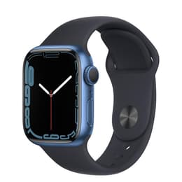 Apple Watch (Series 7) 2021 GPS 41 - Aluminium Blue - Sport band Black