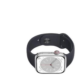Apple Watch (Series 8) 2022 GPS + Cellular 45 - Aluminium Silver - Sport band Black
