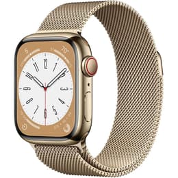 Apple Watch Series 8 (2022) GPS + Cellular 41 mm - Stainless steel Gold - Milanese loop Gold
