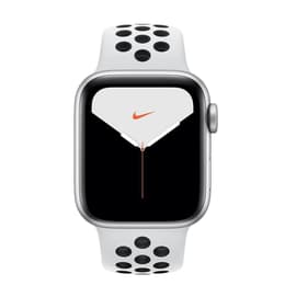 Apple Watch (Series 5) 2019 GPS 40 - Aluminium Silver - Nike Sport band Pure plainum/Black
