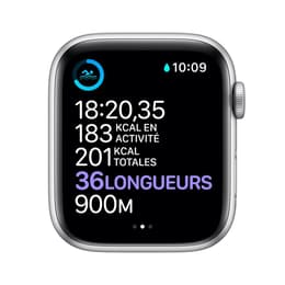 Apple Watch Series 7 (2021) GPS + Cellular 41 mm - Stainless steel Silver - Sport band Black