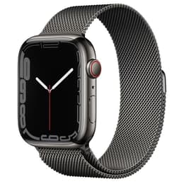 Apple Watch (Series 7) 2021 GPS + Cellular 45 - Stainless steel Graphite - Milanese loop Grey