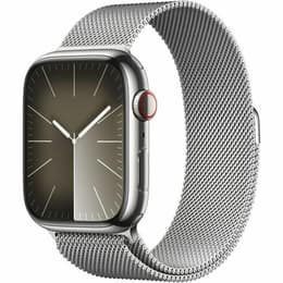 Apple Watch Series 9 (2023) GPS + Cellular 41 mm - Stainless steel Silver - Milanese loop Grey