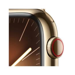Apple Watch Series 9 (2023) GPS + Cellular 45 mm - Stainless steel Gold - Sport band Starlight