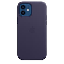 Apple Leather case iPhone 12 / iPhone 12 Pro - Magsafe - Leather Purple