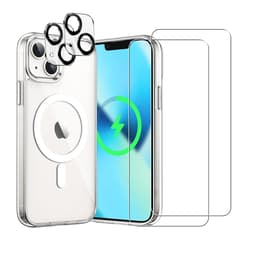 Case iPhone 13 mini and 2 protective screens - TPU - Transparent