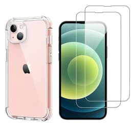 Case iPhone 13 Mini and 2 protective screens - TPU - Transparent