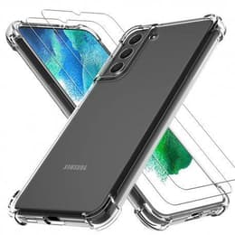 Case Galaxy S22 Plus 5G and 2 protective screens - Silicone - Transparent