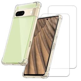 Case Google Pixel 7a and 2 protective screens - TPU - Transparent