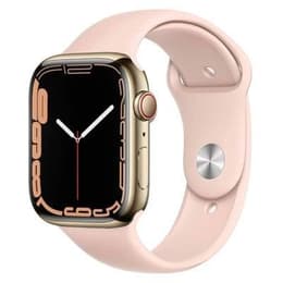 Apple Watch Series 7 (2021) GPS + Cellular 41 mm - Stainless steel Gold - Sport band Pink