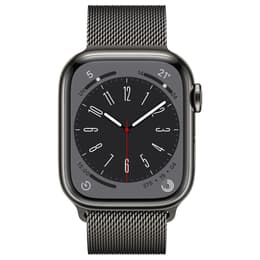 Apple Watch Series 8 (2022) GPS + Cellular 41 mm - Stainless steel Graphite - Milanese loop Black