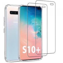 Case Galaxy S10 Plus and 2 protective screens - Silicone - Transparent
