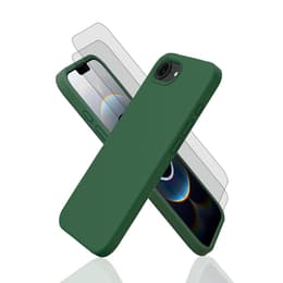 Case iPhone 16e and 2 protective screens - Silicone - Green