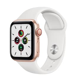 Apple Watch Series 6 (2020) GPS + Cellular 40 mm - Stainless steel Gold - Sport band White