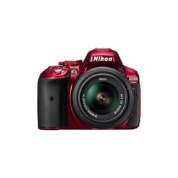 Reflex D5300 - Red + Nikon Nikon AF-S DX Nikkor 18-55 mm f/3.5-5.6G DX VR f/3.5-5.6