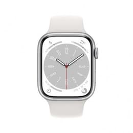 Apple Watch (Series 8) 2022 GPS 45 - Aluminium Silver - Sport band White