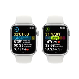 Apple Watch (Series 8) 2022 GPS 45 - Aluminium Silver - Sport band White