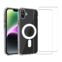 Case iPhone 16 Plus and 2 protective screens - TPU - Transparent