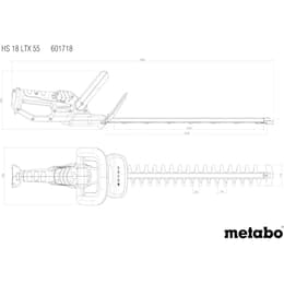 Metabo HS 18 LTX 55 V Solo - Double blade - Wireless