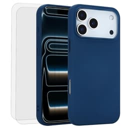 Case iPhone 17 Pro and 2 protective screens - Silicone - Blue