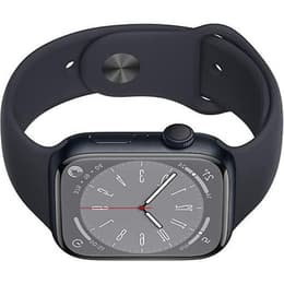 Apple Watch (Series 8) 2022 GPS 45 - Stainless steel Black - Sport band Black
