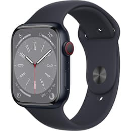 Apple Watch (Series 8) 2020 GPS + Cellular 45 - Aluminium Midnight - Sport band Midnight
