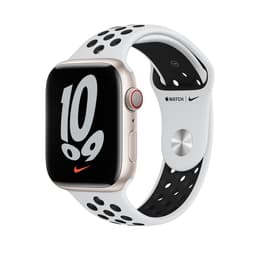 Apple Watch (Series 7) 2021 GPS 41 - Aluminium Starlight - Nike Sport band White/Black