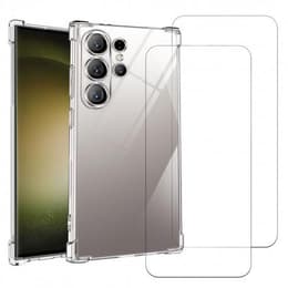 Case Galaxy S24 Ultra and 2 protective screens - TPU - Transparent
