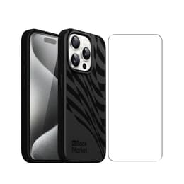Back Market Case iPhone 15 Pro and protective screen - 100% Biodegradable - Black Wave