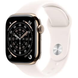 Apple Watch Series 11 (2025) GPS + Cellular 46 mm - Titanium Gold - Sport band White