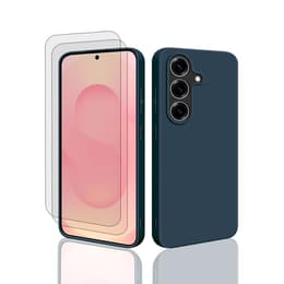 Case Galaxy S25 and 2 protective screens - Silicone - Blue