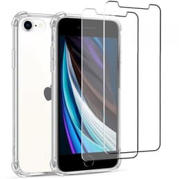 Case iPhone SE (2022/2020)/8/7/6/6S and 2 protective screens - TPU - Transparent