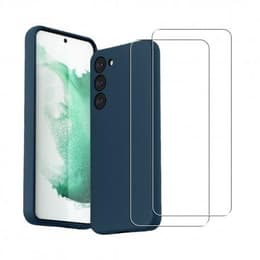 Case Galaxy S23 and 2 protective screens - Silicone - Blue